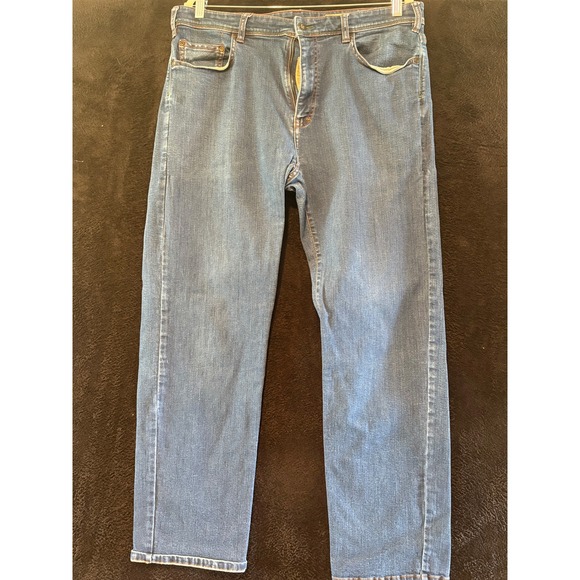 Orvis Five Pocket Men's Blue Denim Jeans Size 36x31 Classic Straight Leg - Picture 1 of 9